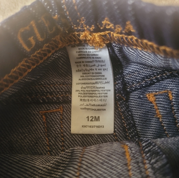 Guess Baby Girl Royal Blue Leopard Long Sleeve & Jean Leggings 12 Months - Picture 4 of 4